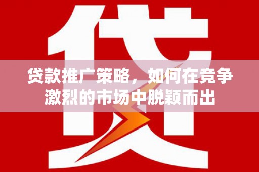 吴忠贷款推广策略，如何在竞争激烈的市场中脱颖而出