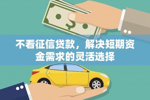 吴忠不看征信贷款，解决短期资金需求的灵活选择
