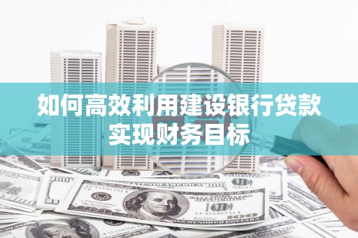 吴忠如何高效利用建设银行贷款实现财务目标