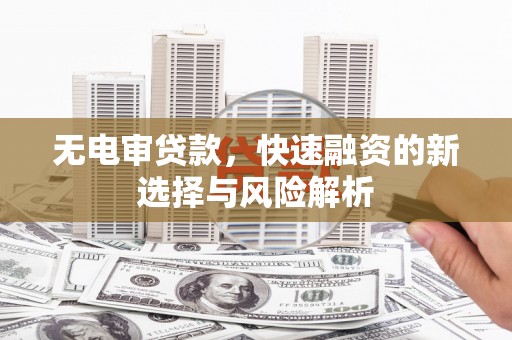 吴忠无电审贷款，快速融资的新选择与风险解析
