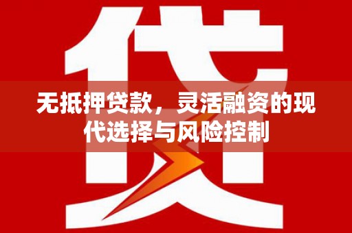 吴忠无抵押贷款，灵活融资的现代选择与风险控制