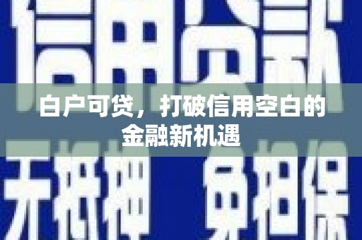 吴忠白户可贷，打破信用空白的金融新机遇