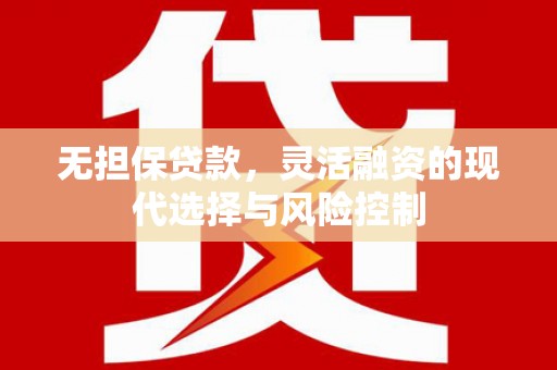 吴忠无担保贷款，灵活融资的现代选择与风险控制