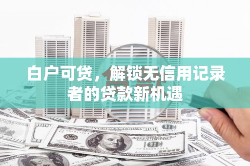 吴忠白户可贷，解锁无信用记录者的贷款新机遇