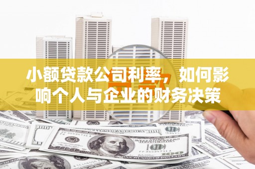 吴忠小额贷款公司利率，如何影响个人与企业的财务决策
