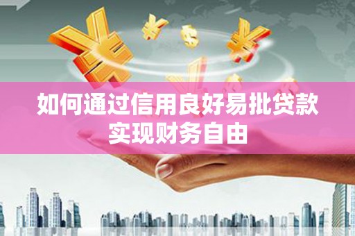 吴忠如何通过信用良好易批贷款实现财务自由