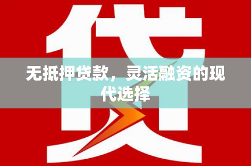 吴忠无抵押贷款，灵活融资的现代选择