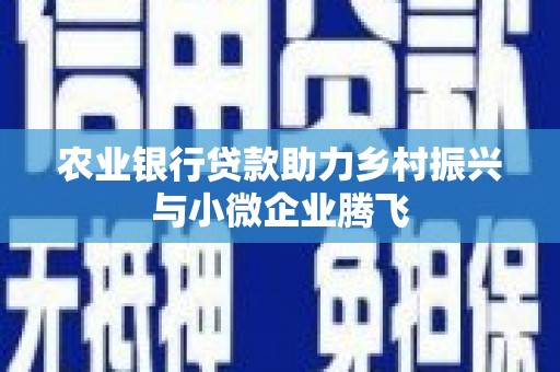 吴忠农业银行贷款助力乡村振兴与小微企业腾飞