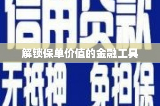 吴忠解锁保单价值的金融工具